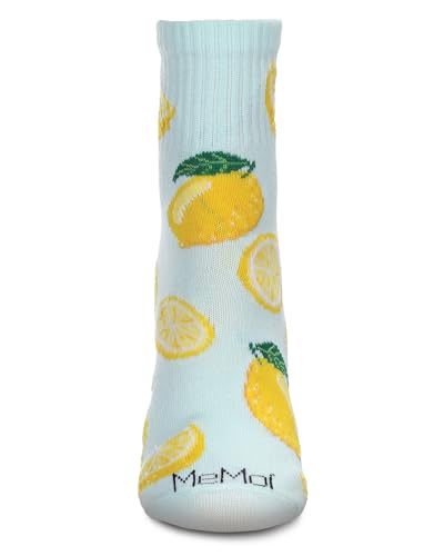 MeMoi Women's Multi-Lemons Athletic Quarter Socks2