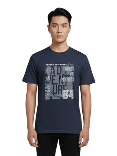 Image of Dollar Men's Pack of 1 Printed Non Zipper Round Neck T-Shirt