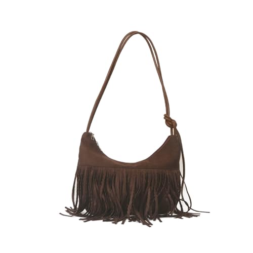CORIOS Bolso de Mano con Borlas para Mujer Retro Flecos Bolso de Hombro Bolso de Bandolera de Ante Western Flecos Monedero Retro Elegante Bolso Cruzado Hobo Tote para Viajes Compras Trabajo Café