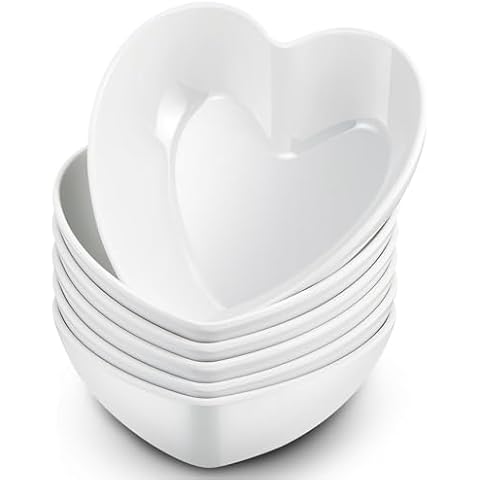 Layhit 6 Pcs Heart Shaped Bowls Set Cover