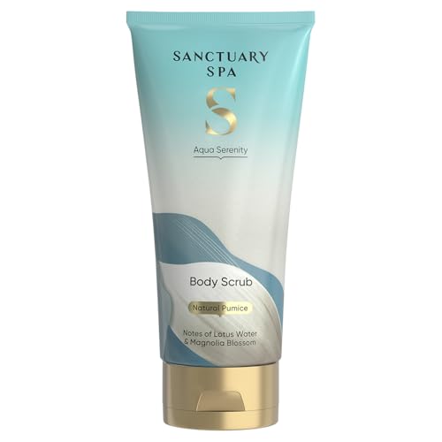 Sanctuary Spa Aqua Serenity Body Scrub 200ml Gentle Exfoliating Gel with Natural Pumice Lotus Water & Magnolia Blossom Refreshing Ocean-Inspired Fragrance for Smooth Soft Skin
