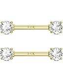 DESIGN OF NIPPLE BARBELL: The nipple ring is externally thread design and both ends can be unscrewed, easy to take on or take off