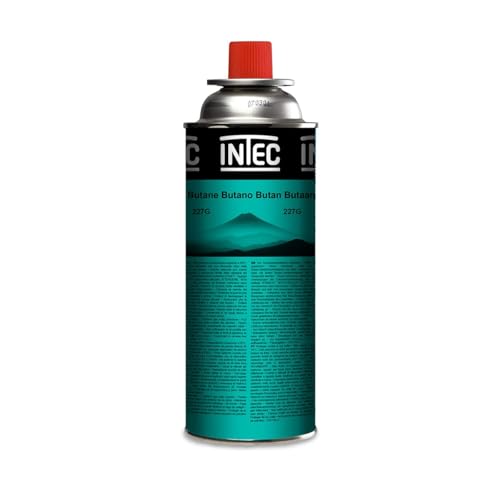 Intec – Botella de gas Butano 227 gr Cartucho de gas Camping compacto Enclitable Hornillo Desherbidor