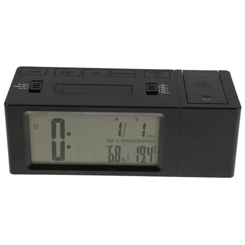 MUSISALY Led Projection Alarm Clock for Boys and Girls Silent Digital Clock Brightness Ceiling Projection Night Light Feature for Bedrooms and