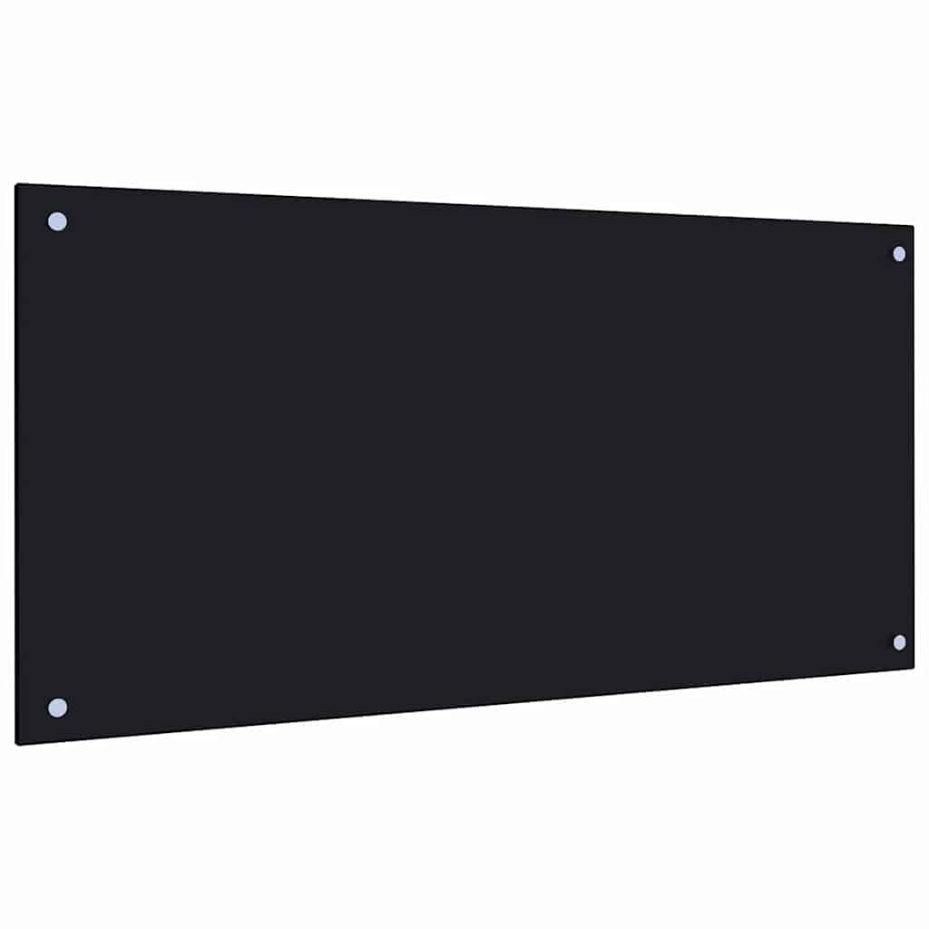 Refined Paraschizzi per Cucina Nero 100x50 cm in Vetro Temperato