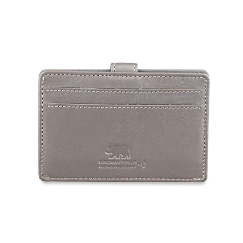 Image of BROWN BEAR Premium Branded Men's Pure German Nappa Leather, RFID ATM Card Holder (Grey)