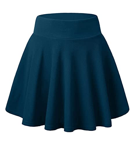Image of Mehrang Spandex Women's Classic Stretchy All Time Trendy Skater Skirt with Attached Inner Shorts and Flared Inskirt