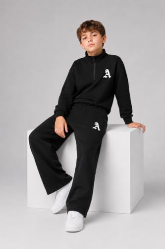 Image of Cakaner Boys Color Block Button Down Shirt and Jogger Pants Button Up Sweatsuits Sets (Size: 5-12T)