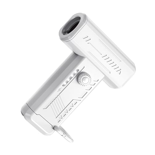 Ventilateur électrique turbo blanc au design épuré avec éclairage LED précis