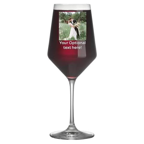 Personalized Crystal Wine Glass with your Photo, Logo or Text - Fun Gift for Birthdays, Best Friend, Bridesmaid (1 Pack) (Color Printed Custom Design) Cover