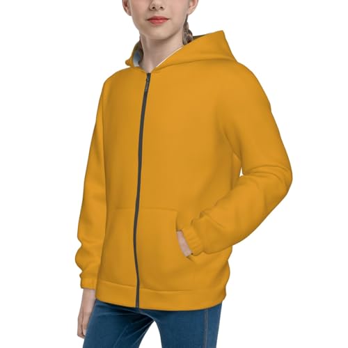 Goldenrod Kid Hoodies Boys Zip Up Sweatshirts Girls Pullover