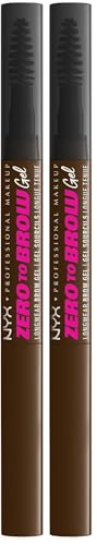 Gel de cejas acabado natural NYX Zero to Brow tono Chocolate pack de 2