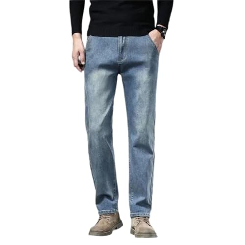 Men's Soft, Thin Jeans, Casual Trousers, Loose Straight-Leg, Fashionable, high-end Trousers