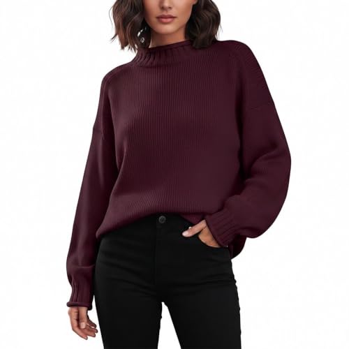Knit Sweater for Women Oversized Long Sleeve Crewneck Tops Fall Pullover - image 6