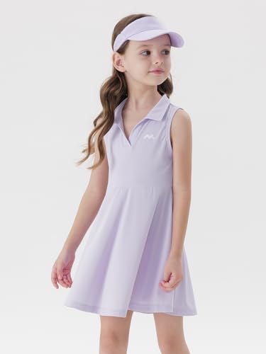 marc & janie Girls Sleeveless Tennis Dress Athletic Cooling Quick-Dry V Neck A-Line Golf Dresses 5508032