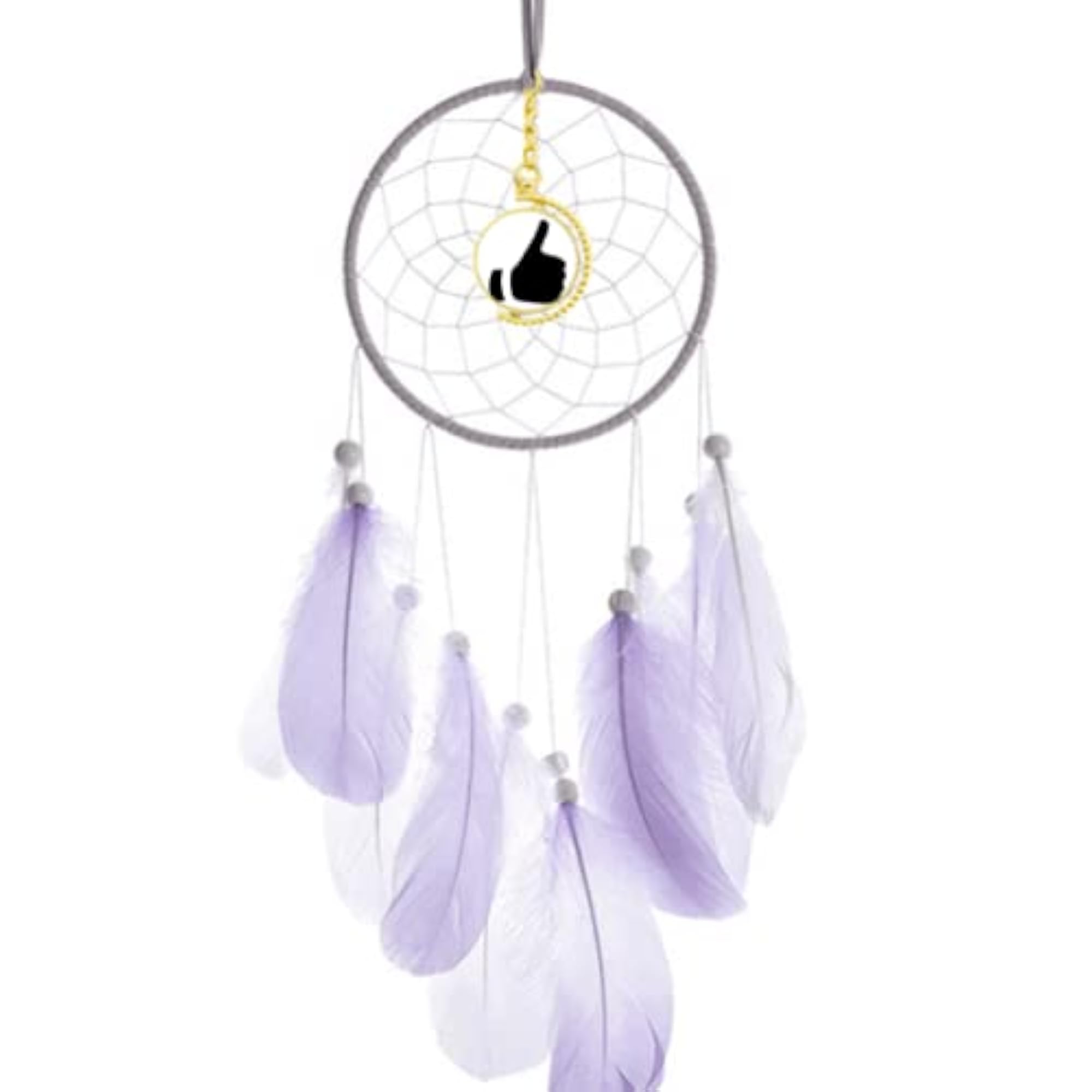 Praise Gesture Outline Pattern Dream Catcher Wall Hanging Feather Decor