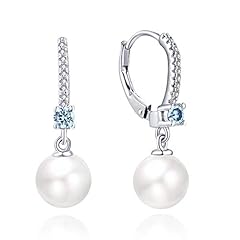 B-8mm white pearl,aquamarine color