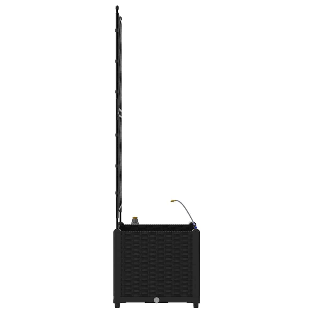 Pot à arrosage automatique 142 cm noir pour extérieur, pot de jardin haut en plastique 40 x 40 x 142 cm avec système d'irrigation, idéal pour terrasse