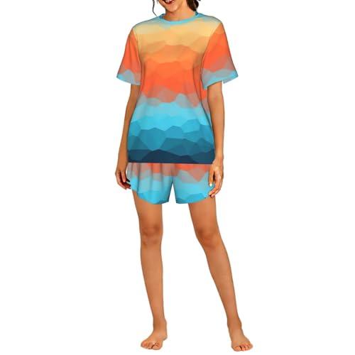 Imprimé dégradé de couleurs : robe longue d'été fluide pour femme