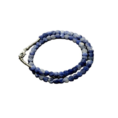 Collier de perles de sodolite LKBEADS en cœur fait main