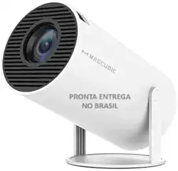 Projetor Portatil Hy300 4k No Brasil Android 11 Cinema Em Casa Wifi Bluetooth 5.0 Hdmi Espelhamento Celular ios ou android Iptv Conexão Caixa de Som Auto Correção 180° Giravel