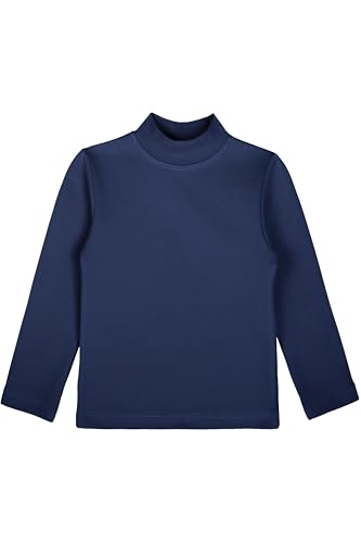 Image of Lilax Girls' Basic Long Sleeve Mock Turtleneck Cotton T-Shirt