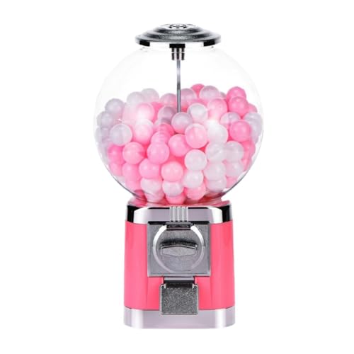 Aeroorガチャガチャ 本体 ガチャマシン レトロ ガチャマシーン ドーム型 カプセルマシン 100円硬貨用 業務用 家庭用 楽しいカプセルマシン (ピンク)