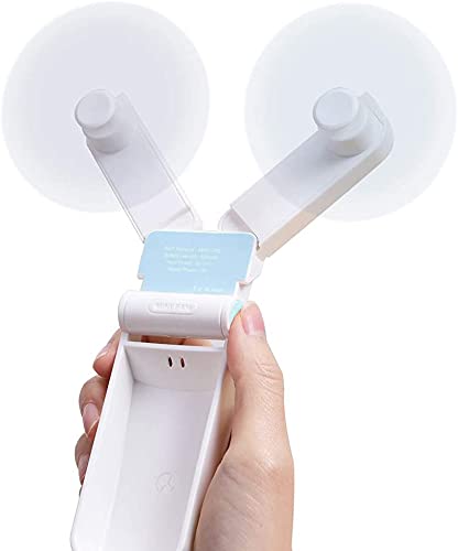 KASTWAVE Portable Handheld Fan, Personal Mini Pocket Fan Small USB Fan Rechargeable Battery Hand Fans for Home Travel, Dual Head with 2 Speeds Strong Wind
