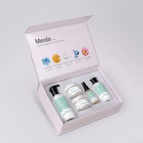 Image of Skin Care Kit - Meola Swiss Glacier Skin Care Products Combo for Women and Men - Pack of 5 Including Face Cleanser, Serum, Day Cream, Night Cream and Body Lotion Hydrating Gift Set