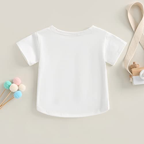 Toddler Baby Boy Girl Short Sleeve Crew Neck T Shirt Pullover Sweatshirt Summer Basic Tees Solid Casual Clothes3