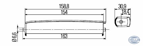 HELLA 2PT 980 860-801 LED-Tagfahrleuchtensatz - LEDayLine 15 - 12V - rechteckig - Einbau - Lichtscheibenfarbe: glasklar - Kabel: 2800mm - Fahrzeugfront - Set