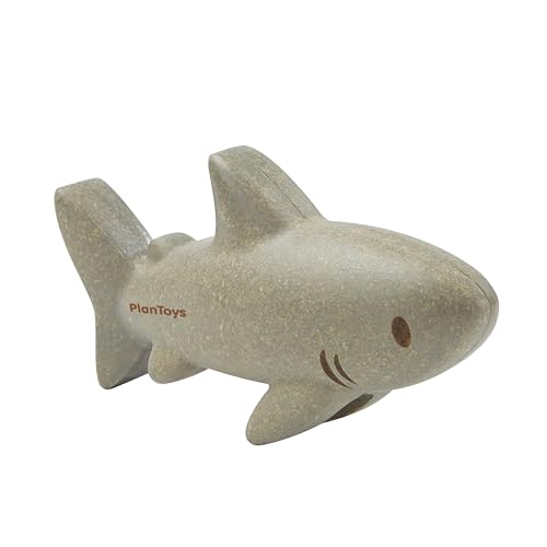 Jouets en bois Requin PlanToys : figurine marine éco-responsable pour l'éveil des enfants