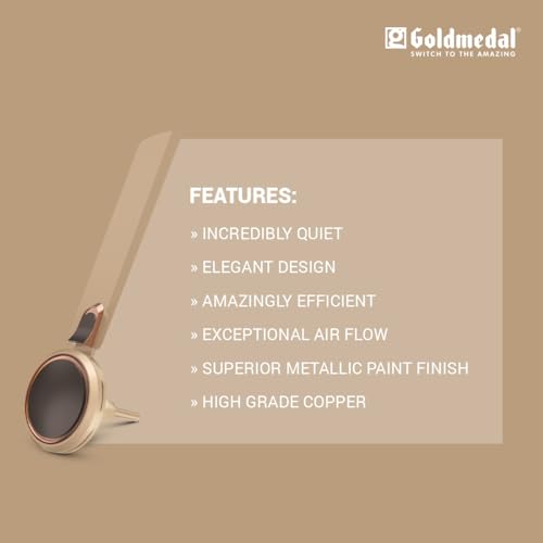 Image of Goldmedal Senora 1200 mm BEE Certified Star Rated Decorative Ceiling Fan | Anti Dust| High Air Delivery| High RPM | 2 years Warranty (Midas Gold)