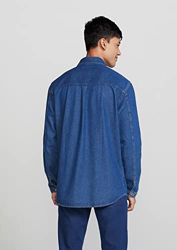Camisa Jeans Masculina Overshirt - Azul M