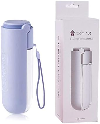 KesaPlan Portable Dog Water Bottle 420ML Outdoor Walking Hiking Travel Drink Cup with Rotatable Clamshell Sink for Cats and Dogs (Purple)