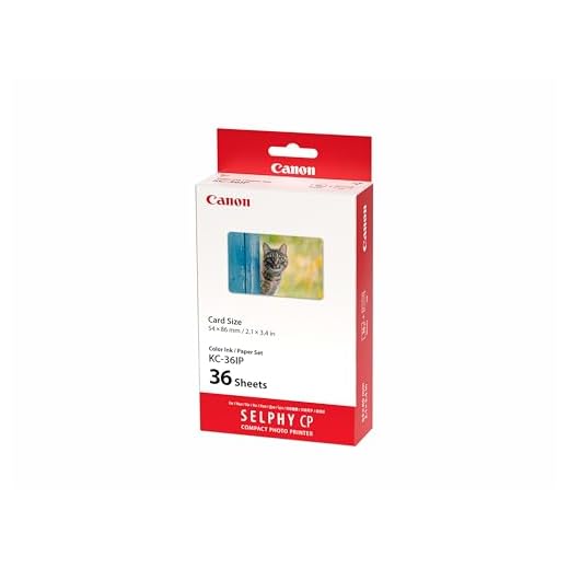 Canon KC-36IP Original Farbband/Papierset Kreditkartengröße 54 x 86mm für SELPHY CP-Drucker (18 Blatt, Laborqualität, wasserabweisend) [optionale Papierkassette Canon PCC-CP400 erforderlich]