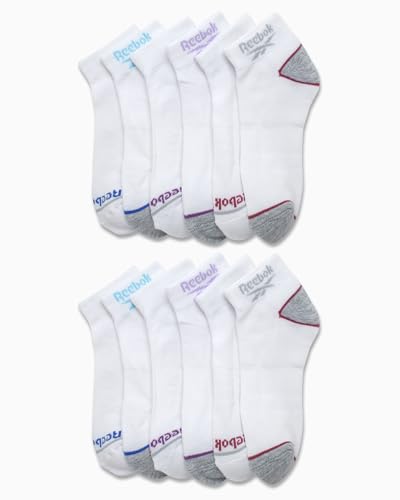 Image of Reebok Womens Quarter Socks 12 Pack Moisture Wicking Athletic Socks