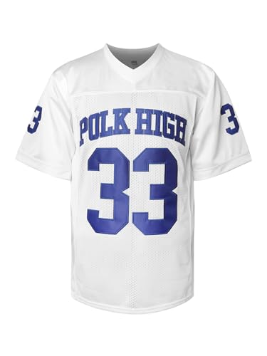 Al Bundy 33 Polk High Men's Football Jersey, Blue Sports Shirt 90S Hip Hop Clothing S-3XL (Large,33 Al White) - image 2