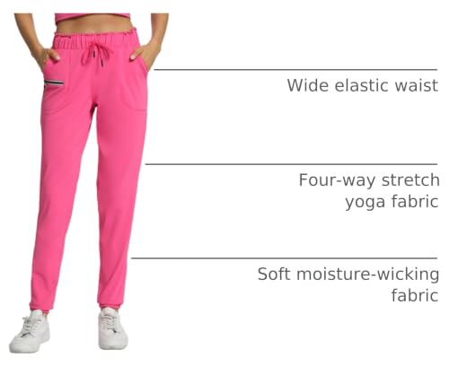 Image of Haowind Joggers for Women with Pockets Elastic Waist Workout Sport Gym Pants Comfy Lounge Yoga Running Pants