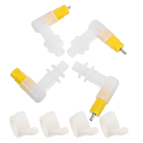 FOMIYES Tétons d'Abreuvoirs Automatiques pour Volailles et Poussins, Lot de 4, Mécanisme à Picorer Double Joint pour Installation Stable, Usage en Élevage de Cailles et Petits Oiseaux