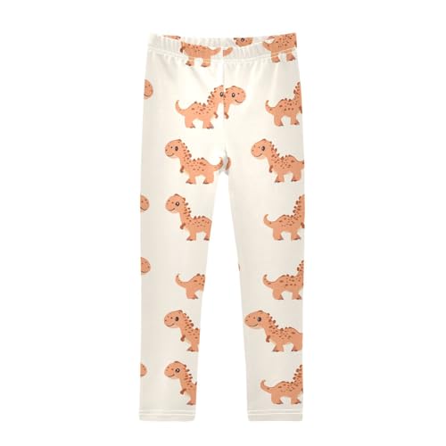 Wusikd Baby Dinosaurs Girls' Leggings Toddler Doodles Cute Kids Yoga Pants Dance Active Tights 7-8T Multi