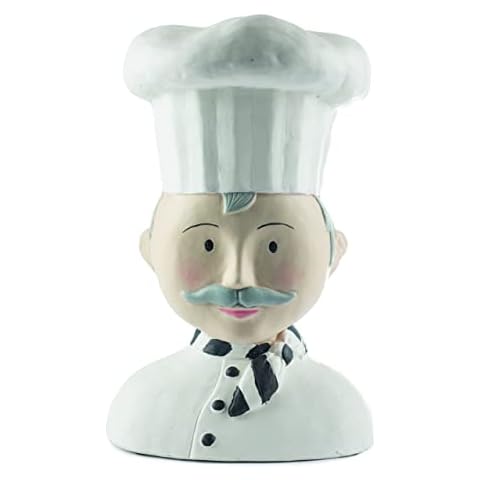 Men's Head I Decorative Head I Chef I Plaster I Handmade I White Black Grey I Kitchen Decoration Head Bust Sculpture Kitchen Decoration Window Decoration Cover