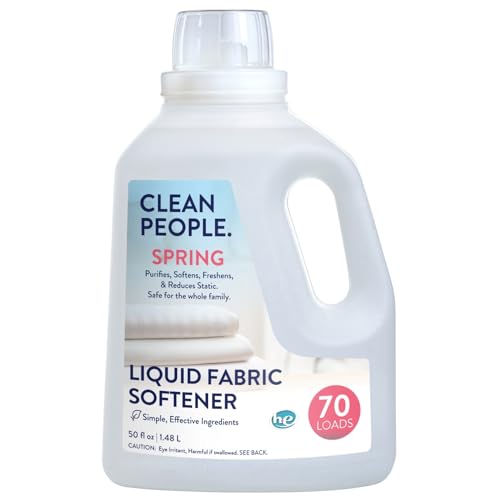 The Clean People Liquid Fabric Softener - Softens & Removes Static Cling - Vegan (50 Fl Oz, Spring)