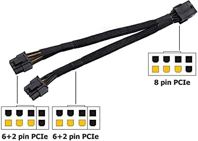 Etzin PCIe 8 Pin (6+2) Graphics Card PCI Express Power Adapter GPU VGA Y-Splitter Extension Cable Mining Video Card Sleeved Power Cable -EPL-264TC - Image 4
