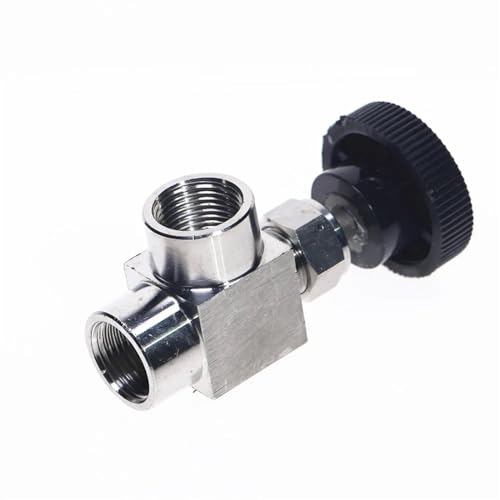 Válvula de aguja acero inoxidable 304 hembra BSP 1/2 ángulo recto para tuberías de agua y gasóleo 5