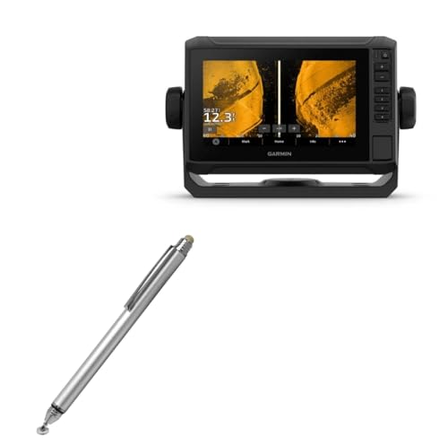 BoxWave Stylus Pen Compatible with Garmin echoMAP UHD2 73sv - DualTip Capacitive Stylus, Fiber Tip Disc Tip Capacitive Stylus Pen - Metallic Silver
