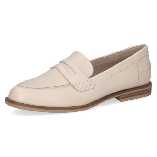 CAPRICE Damen Slipper aus Leder Weiß (Offwhite Nappa) 40
