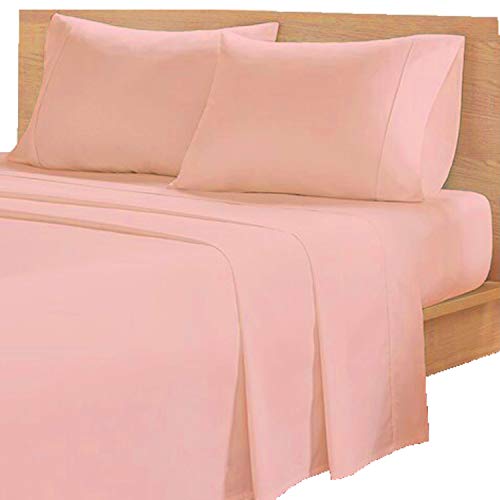 BedDecor Queen 600TC Wonderful 100% Egyptian Cotton 4PCs Sheet Set,Pink