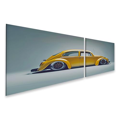 Image sur toile moderne design voiture de collection jaune islandburner