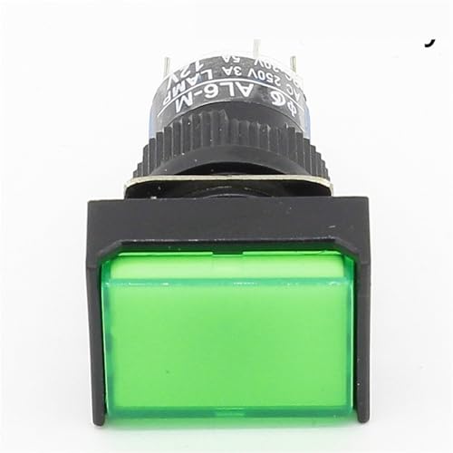 Bouton poussoir 16mm momentané 12V à LED verte pour commande par impulsion nette